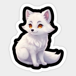Paws Playtime Cute Baby Arctic Fox Sticker